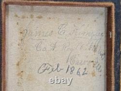 Antique Civil War Union Soldier Daguerreotype Photo Tin Identified