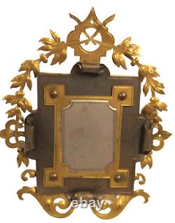 Antique Civil War WW1 Brass Metal Picture Frame Hand Crafted Ornate Cut work