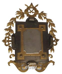 Antique Civil War WW1 Brass Metal Picture Frame Hand Crafted Ornate Cut work