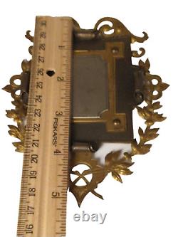 Antique Civil War WW1 Brass Metal Picture Frame Hand Crafted Ornate Cut work