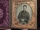 Antique Civil War Ambrotype Of Infantry Soldier Armed With Rifle Sixth Plate