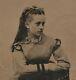 Antique Civil War Era Half-plate Tintype Photo Beautiful Young Lady Teen Girl
