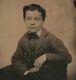 Antique Civil War Era Half-plate Tintype Photo Handsome Young Man Cute Kid Boy