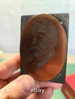 Antique Confederate Captain Civil War Veteran Photo Copper Printers Block