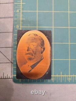 Antique Confederate Captain Civil War Veteran Photo Copper Printers Block