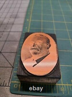 Antique Confederate Captain Civil War Veteran Photo Copper Printers Block