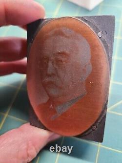 Antique Confederate Captain Civil War Veteran Photo Copper Printers Block