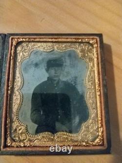 Antique Daguerreotype Photo Union Civil War Soldier Amputated Left Arm