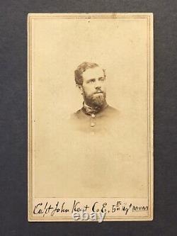 Antique Identified Civil War Soldier Captain 5th Massachusetts Boston Cdv Photo