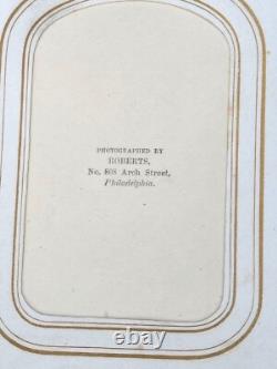 Antique Leather Brass Album with tintypes B&W photos Philly, PA 1800s Civil War Era