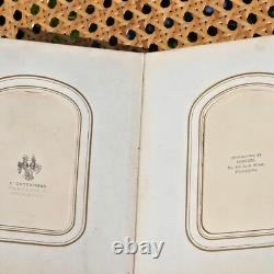 Antique Leather Brass Album with tintypes B&W photos Philly, PA 1800s Civil War Era
