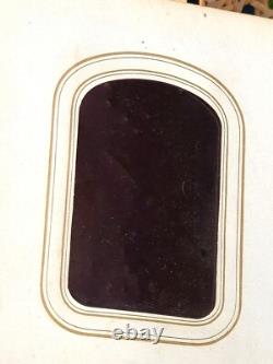 Antique Leather Brass Album with tintypes B&W photos Philly, PA 1800s Civil War Era