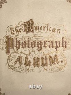 Antique Leather Photo Album Union Post Civil War Soldier & 2 Cent Stamp 1860's