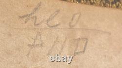 Antique Leather Photo Album Union Post Civil War Soldier & 2 Cent Stamp 1860's