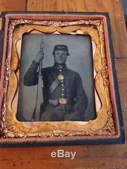 Antique Original Civil War Tintype Union Soldier Photo