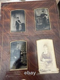 Antique PHOTOGRAPH ALBUM Civil War Era photos tintypes uniform lot