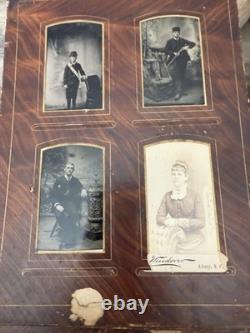 Antique PHOTOGRAPH ALBUM Civil War Era photos tintypes uniform lot
