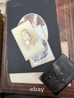 Antique PHOTOGRAPH ALBUM Civil War Era photos tintypes uniform lot