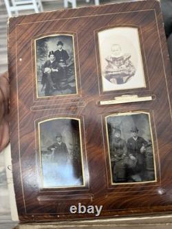 Antique PHOTOGRAPH ALBUM Civil War Era photos tintypes uniform lot