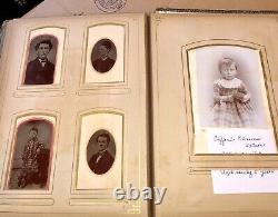Antique Photo Album Civil War Era IOWA Philadelphia New York Tax Stamps IDs 1800
