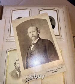 Antique Photo Album Civil War Era IOWA Philadelphia New York Tax Stamps IDs 1800