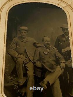 Antique Photo Album Civil War Victorian 48 Photos CDVs Tintypes C. 1860-1870