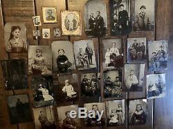 Antique Photo Lot 29 Tintypes 1860s / Civil War Era & Later