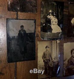 Antique Photo Lot 29 Tintypes 1860s / Civil War Era & Later