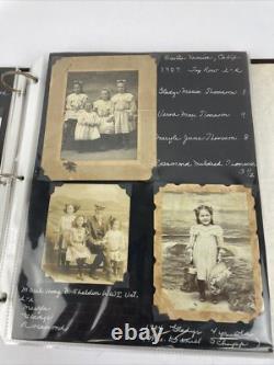 Antique Picture Album with tintypes B&W photos with Stories LOOK