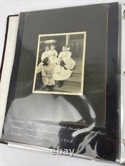 Antique Picture Album with tintypes B&W photos with Stories LOOK