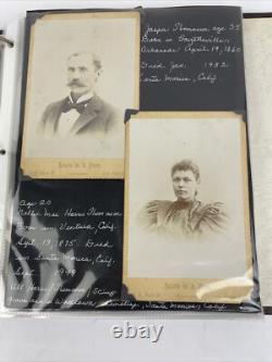 Antique Picture Album with tintypes B&W photos with Stories LOOK