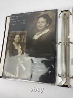 Antique Picture Album with tintypes B&W photos with Stories LOOK