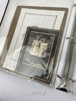 Antique Picture Album with tintypes B&W photos with Stories LOOK