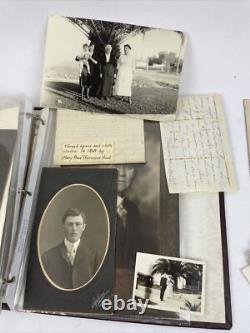 Antique Picture Album with tintypes B&W photos with Stories LOOK