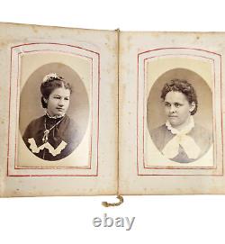 Antique Pocket Photo Family Album Leather Original Civil War Era c. 1860 36 P