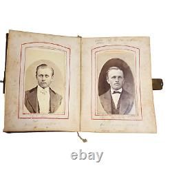 Antique Pocket Photo Family Album Leather Original Civil War Era c. 1860 36 P