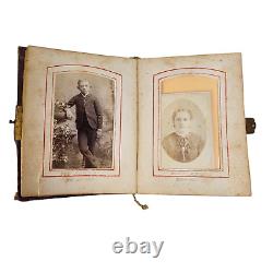 Antique Pocket Photo Family Album Leather Original Civil War Era c. 1860 36 P