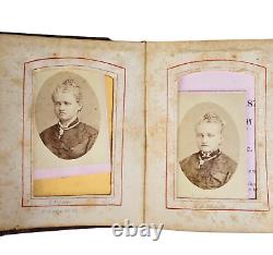 Antique Pocket Photo Family Album Leather Original Civil War Era c. 1860 36 P