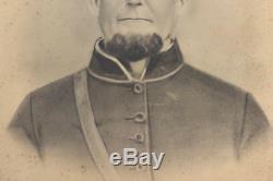 Antique Portrait of Civil War Soldier, Civil War Charcoal Portrait, Picture