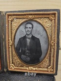 Antique Tin Type GEM Sized Identified Civil War Soldier William P. Tanner KIA