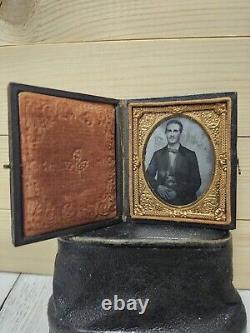 Antique Tin Type GEM Sized Identified Civil War Soldier William P. Tanner KIA