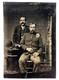 Antique Tintype Photo Men Civil War Soldier Cigar Hats Unique Pose Gay Interest