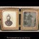 Antique Tintype Photograph & Cdv Civil War Soldiers Thermoplastic Case 1-55