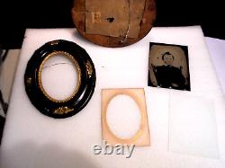 Antique U S Civil War Era Framed Photographs, Ambrotypes