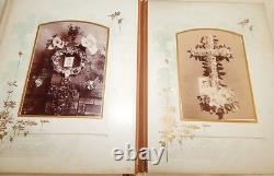 Antique Victorian 33 Photo Album 1800s Post Mortem Tintype Cabinet Card CDV Sign