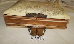 Antique Victorian 33 Photo Album 1800s Post Mortem Tintype Cabinet Card CDV Sign