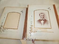Antique Victorian 33 Photo Album 1800s Post Mortem Tintype Cabinet Card CDV Sign