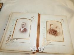 Antique Victorian 33 Photo Album 1800s Post Mortem Tintype Cabinet Card CDV Sign