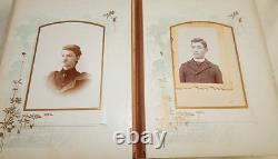 Antique Victorian 33 Photo Album 1800s Post Mortem Tintype Cabinet Card CDV Sign
