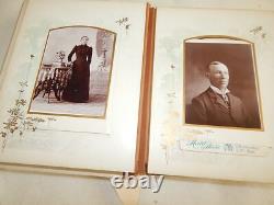 Antique Victorian 33 Photo Album 1800s Post Mortem Tintype Cabinet Card CDV Sign